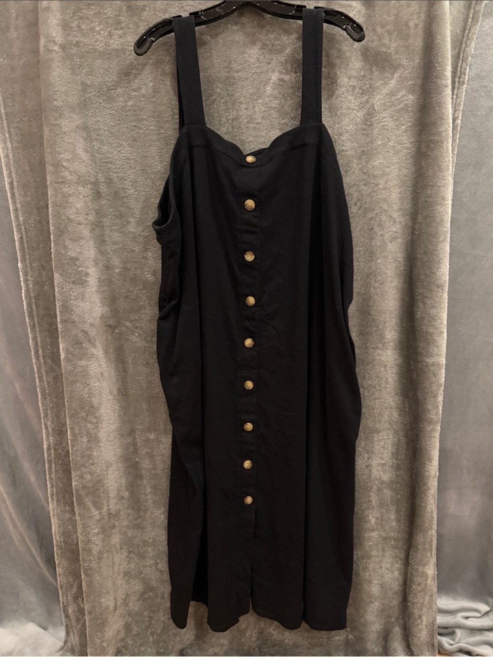 Ava & Viv Black Midi Dress with Gold-Tone Buttons THIS DRESS RAN BIG